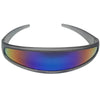 Futuristic Narrow Cyclops Color Mirrored Lens Visor Sunglasses