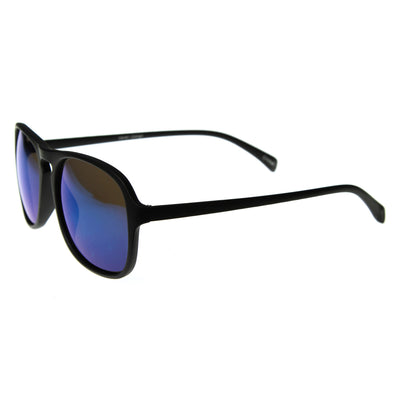 Retro Mirror Aviators Sunglasses w Keyhole + Flash Mirror Lens