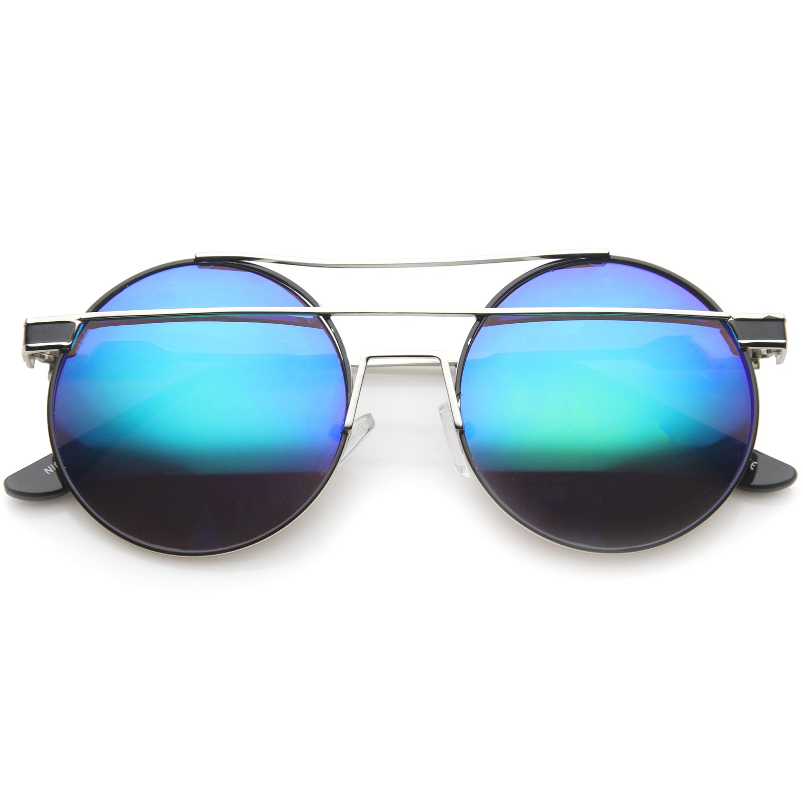 Silver-Black / Green Blue Mirror