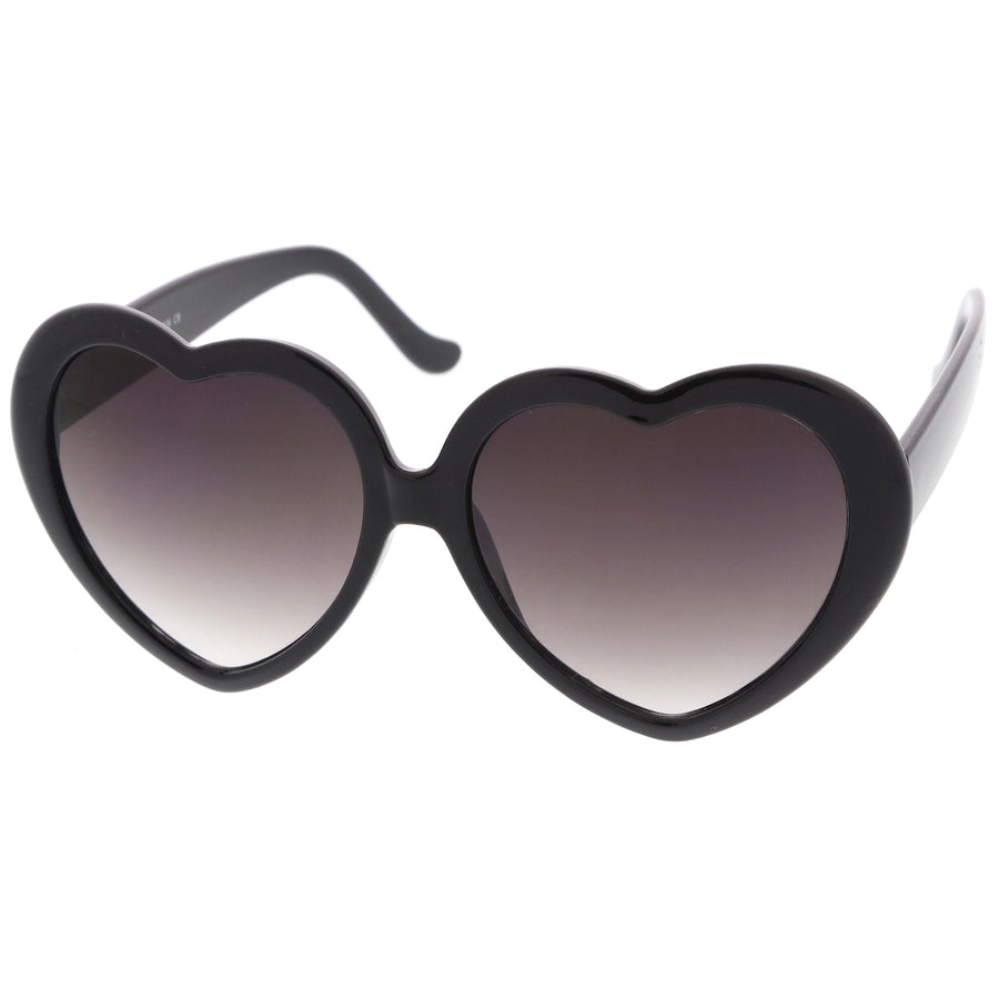 Women's Oversize Gradient Lens Heart Sunglasses 56mm