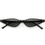 Extreme Thin Cat Eye Sunglasses Neutral Colored Flat Lens 53mm