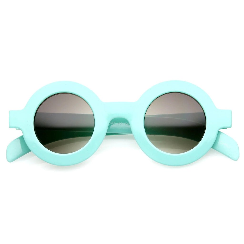 Retro Fashion Bold Frame Horned Rim Round Circle Sunglasses