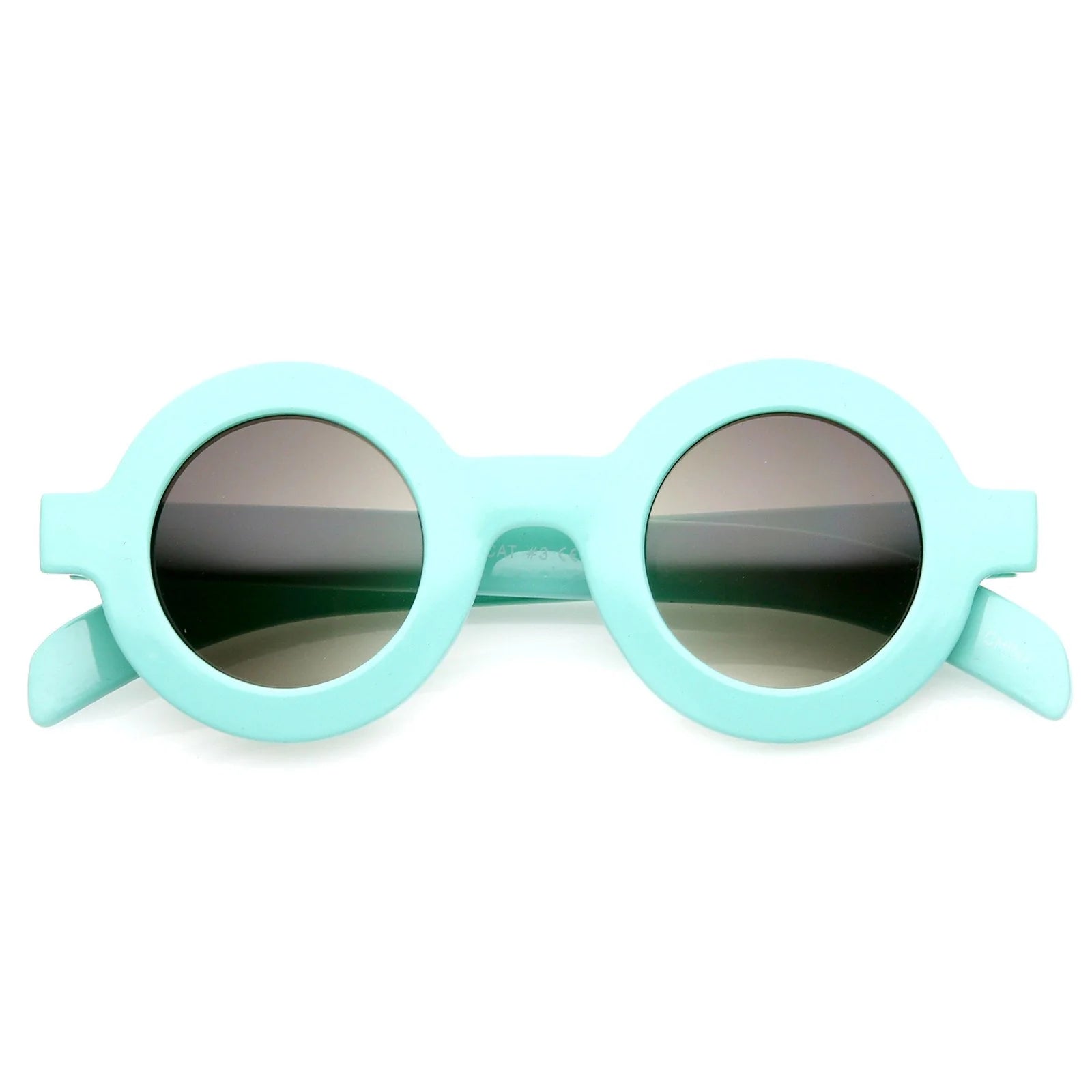 Retro Fashion Bold Frame Horned Rim Round Circle Sunglasses