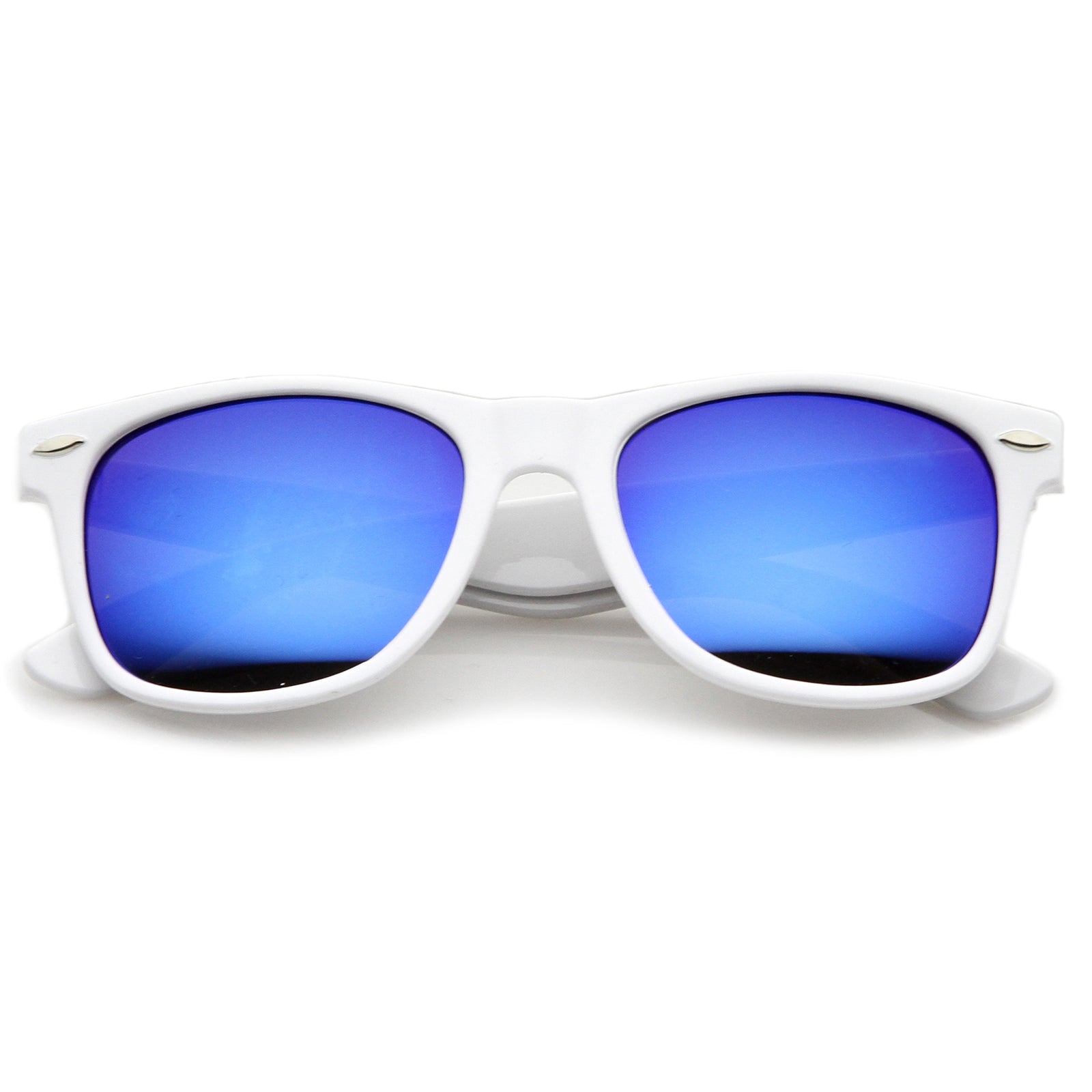 Horn Rimmed Color Mirrored Sunglasses