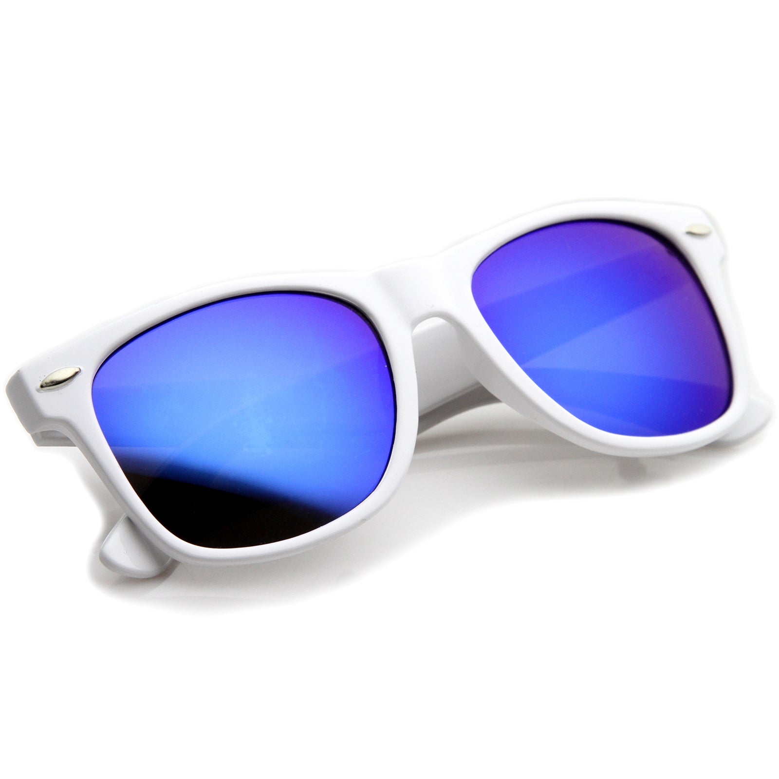Horn Rimmed Color Mirrored Sunglasses
