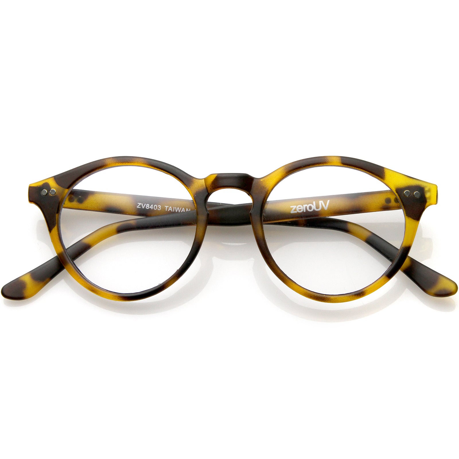 Vintage Inspired Clear Lens Small Circle Round Sunglasses