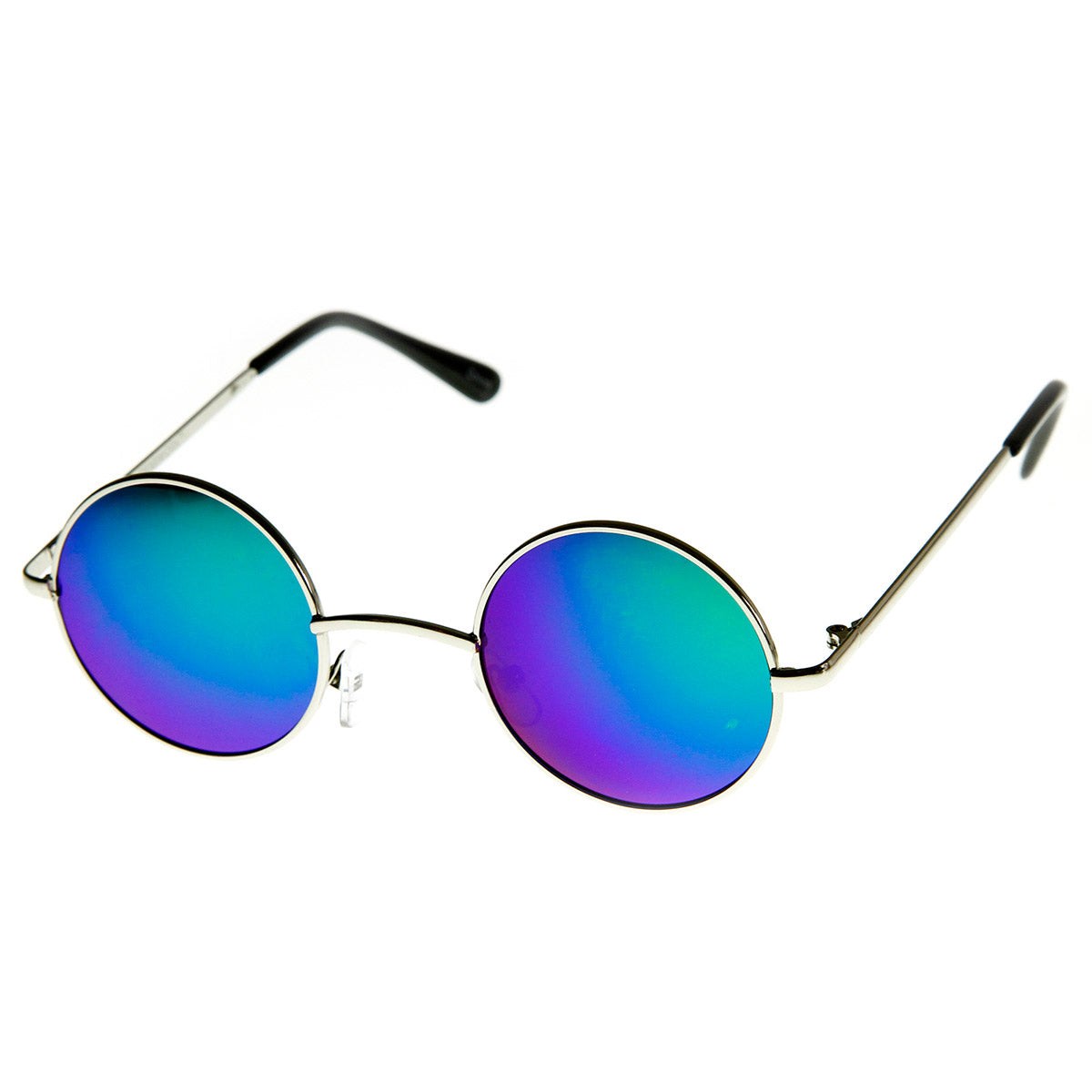 Lennon Style Small Round Color Mirrored Lens Circle Sunglasses