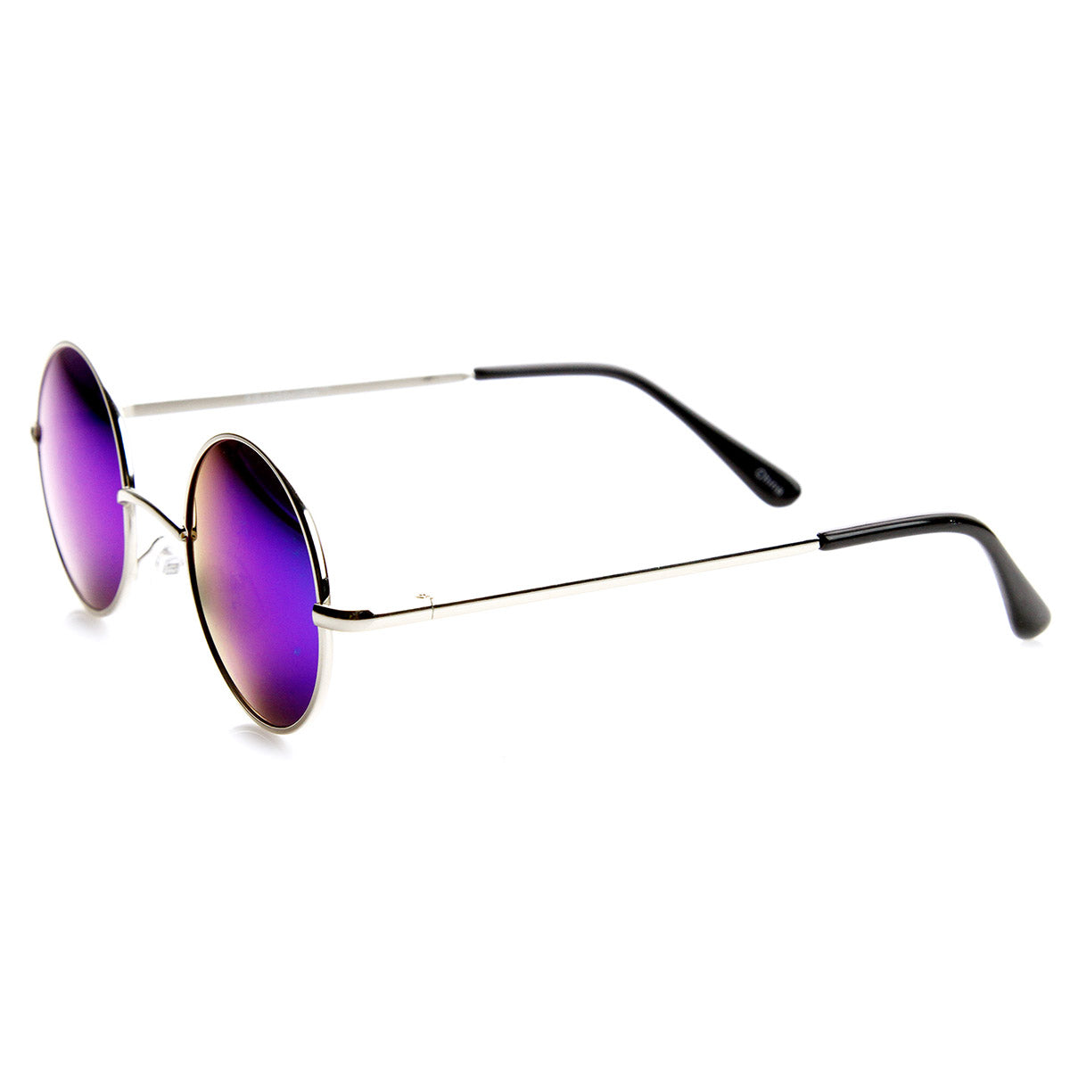 Lennon Style Small Round Color Mirrored Lens Circle Sunglasses