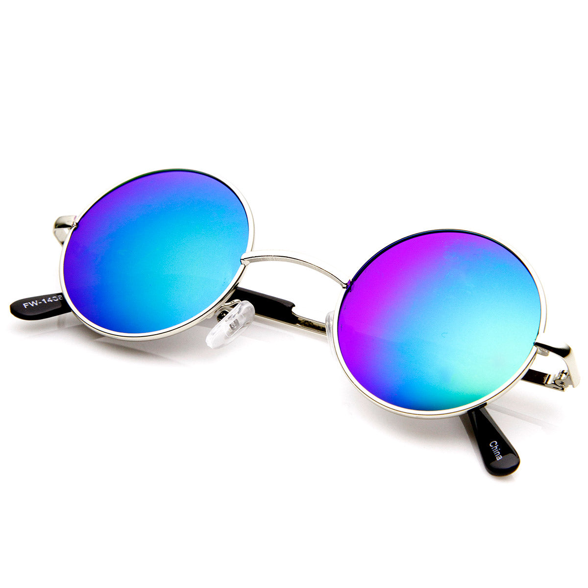 Lennon Style Small Round Color Lens Sunglasses Mirrored Circle