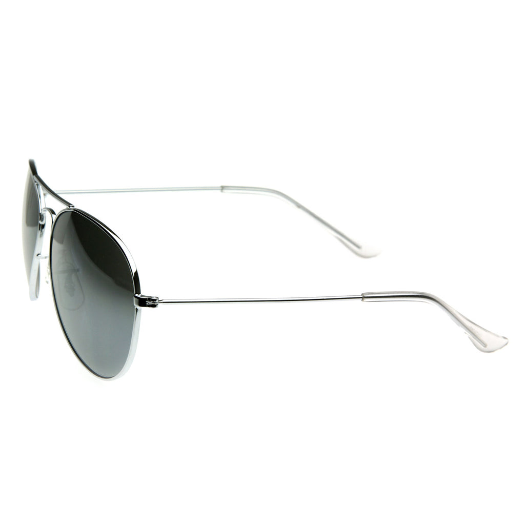 Mirrored Aviators Silver Metal Aviator Sunglasses