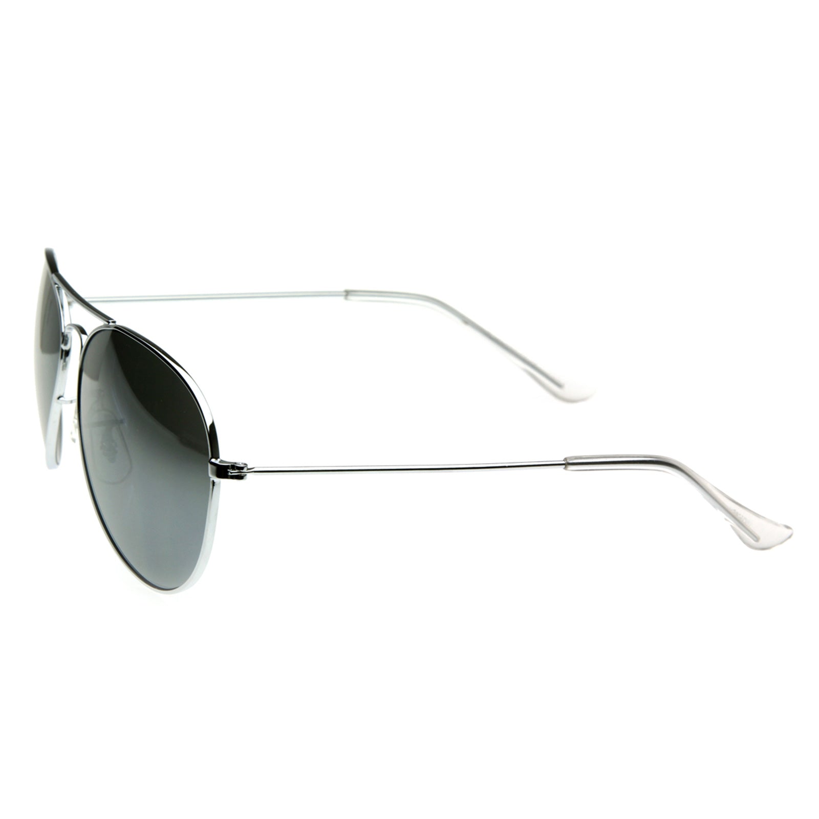 Large Big Silver Chrome White Metal Aviator Mirror Mens Glasses Sunglasses  215 L