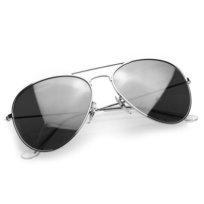 Mirrored Aviators Silver Metal Aviator Sunglasses