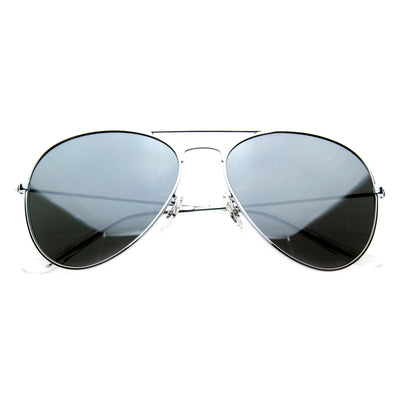 Mirrored Aviators Silver Metal Aviator Sunglasses