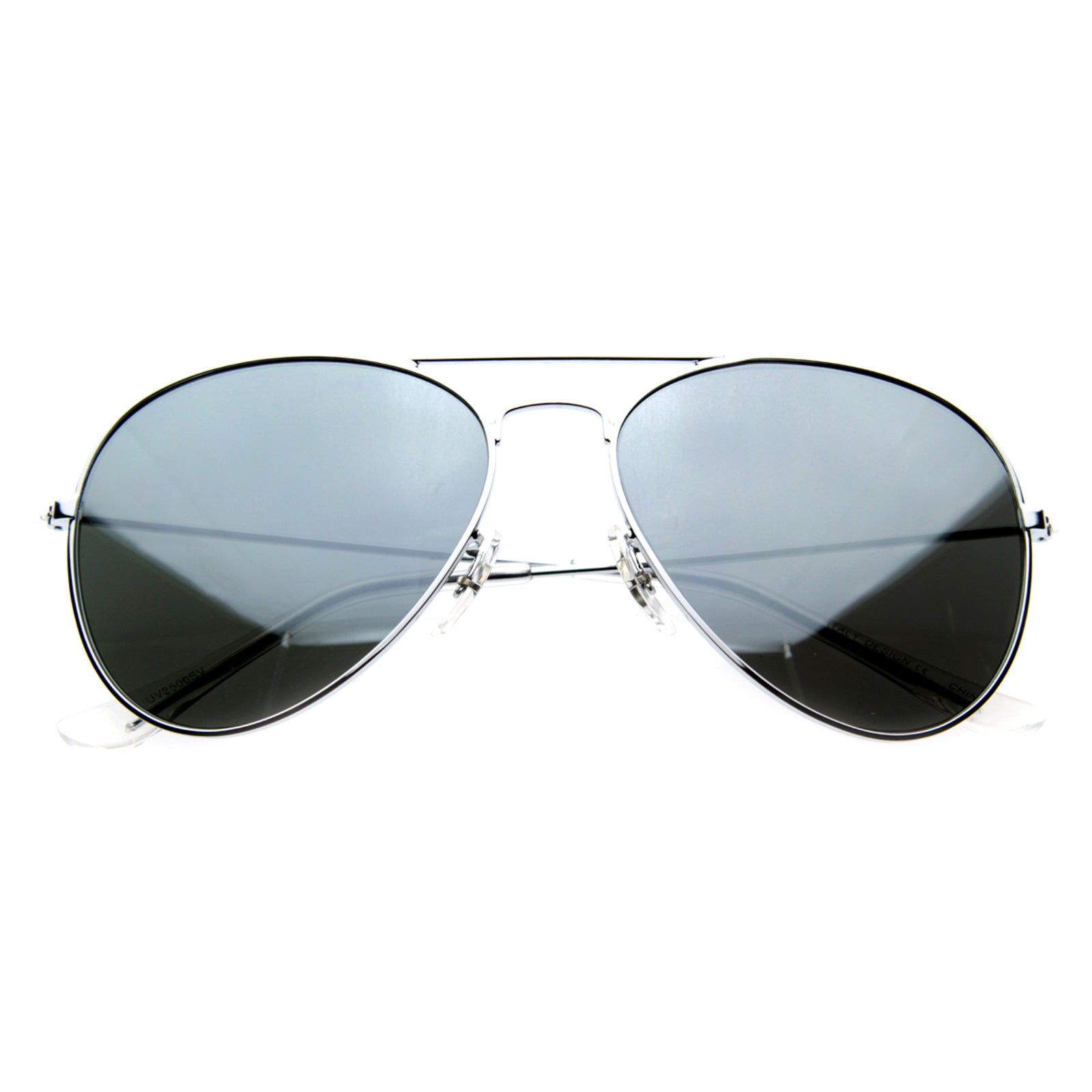 Classic Metal Aviator Sunglasses For Men Women Silver Mirror Lens