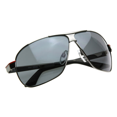 Square Aviator Large Metal Aviator Sunglasses