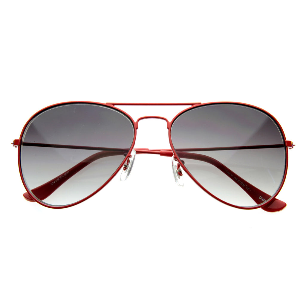 Color Coated Classic Metal Aviator Sunglasses