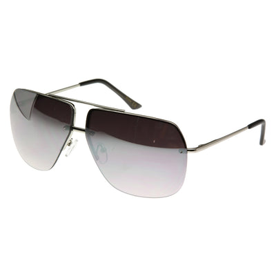 Thin Frameless Metal Aviators Square Sunglasses