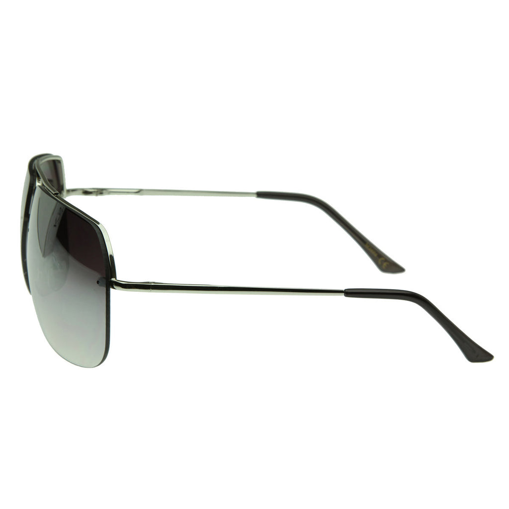 Thin Frameless Metal Aviators Square Sunglasses