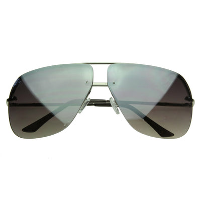 Thin Frameless Metal Aviators Square Sunglasses