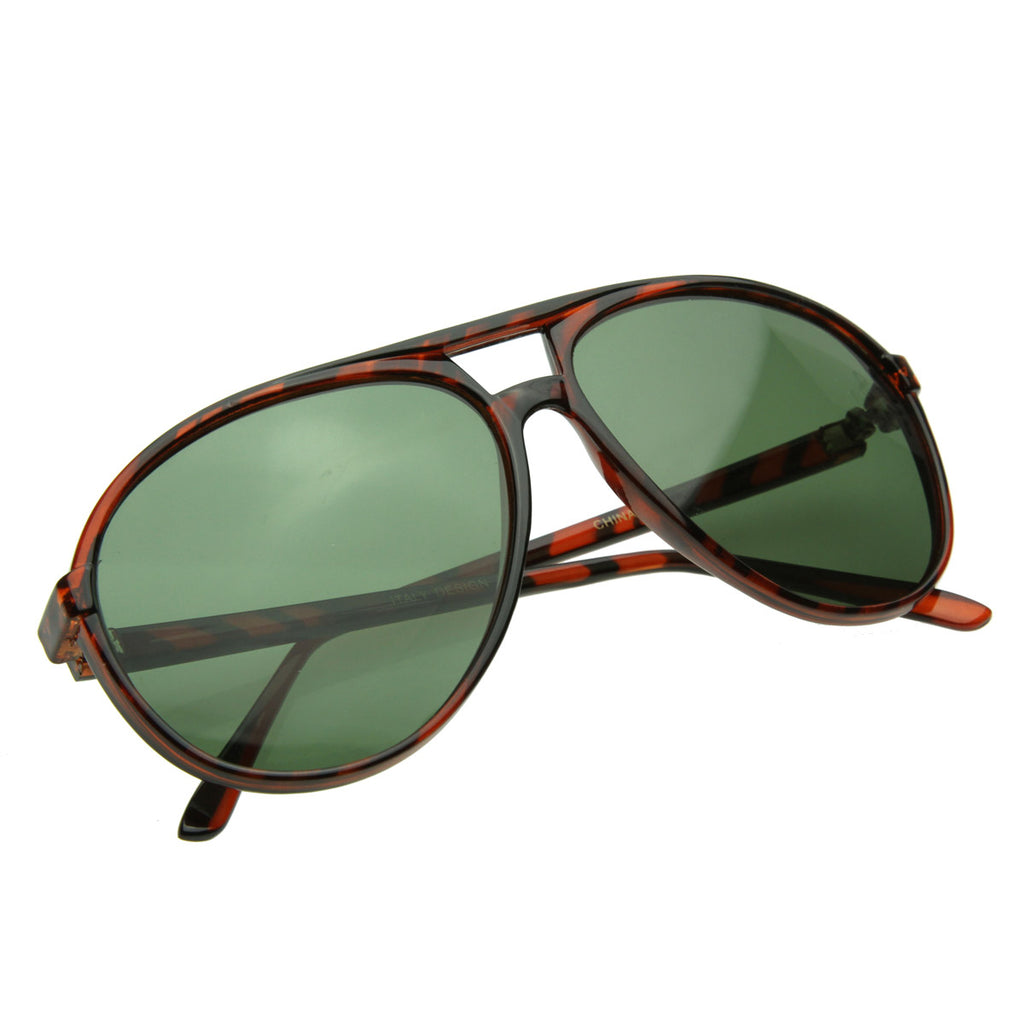 Retro 80s Plastic Classic Teardrop Aviators Shades Sunglasses