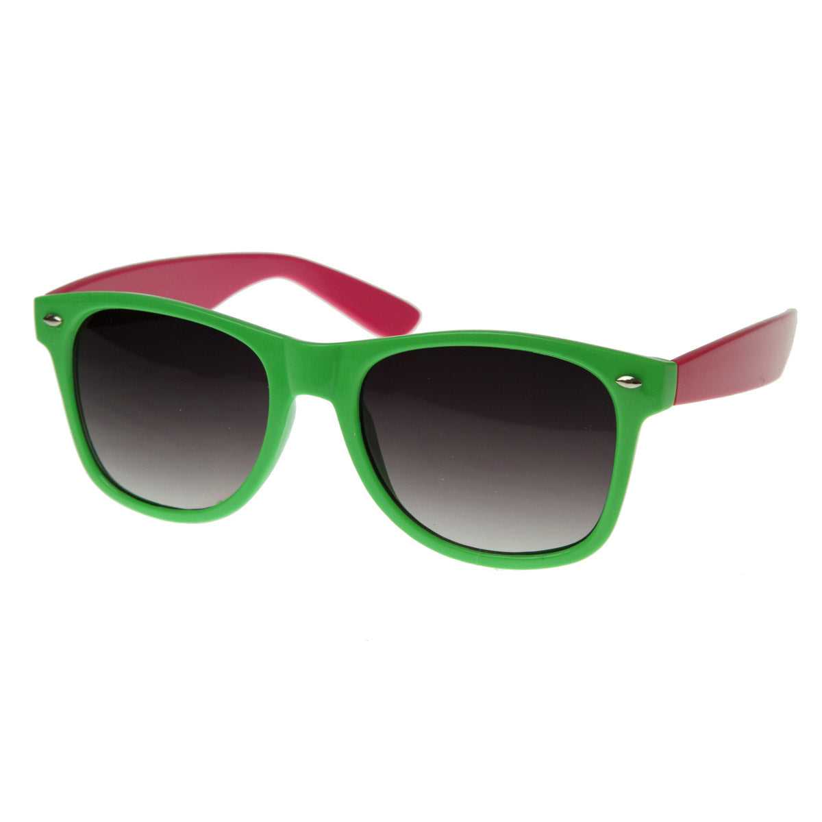 Super Two-Tone Hyper Neon Multi Color Party Horn Rimmed Shades Sunglasses