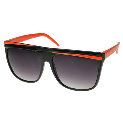 Neon Retro 80s Neon Flat Top Horn Rimmed Sunglasses
