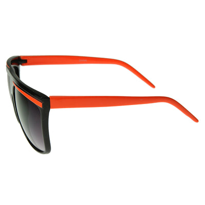 Neon Retro 80s Neon Flat Top Horn Rimmed Sunglasses