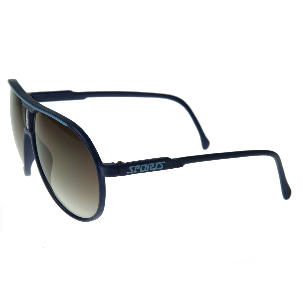 Sport 80s Retro Style Lightweight Plastic Tear Drop Aviator Sunglasses