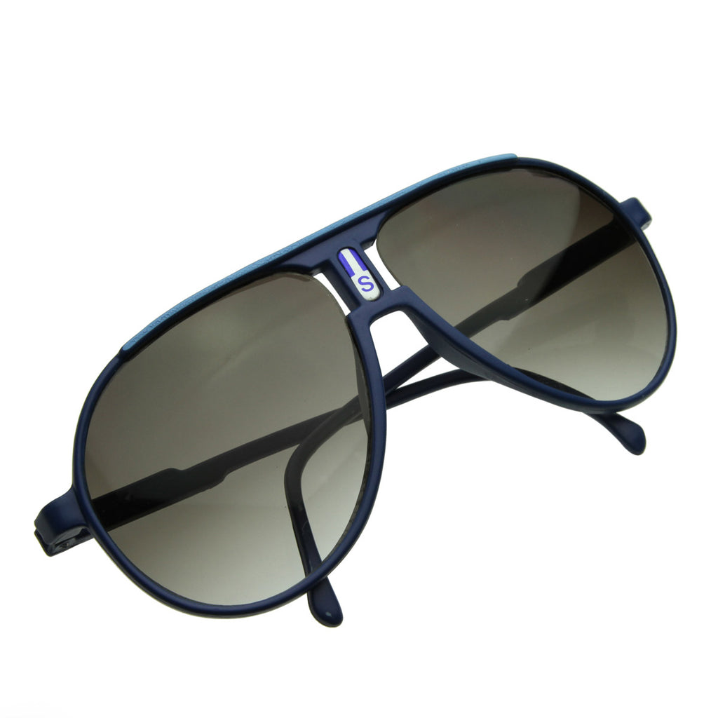 Sport 80s Retro Style Lightweight Plastic Tear Drop Aviator Sunglasses