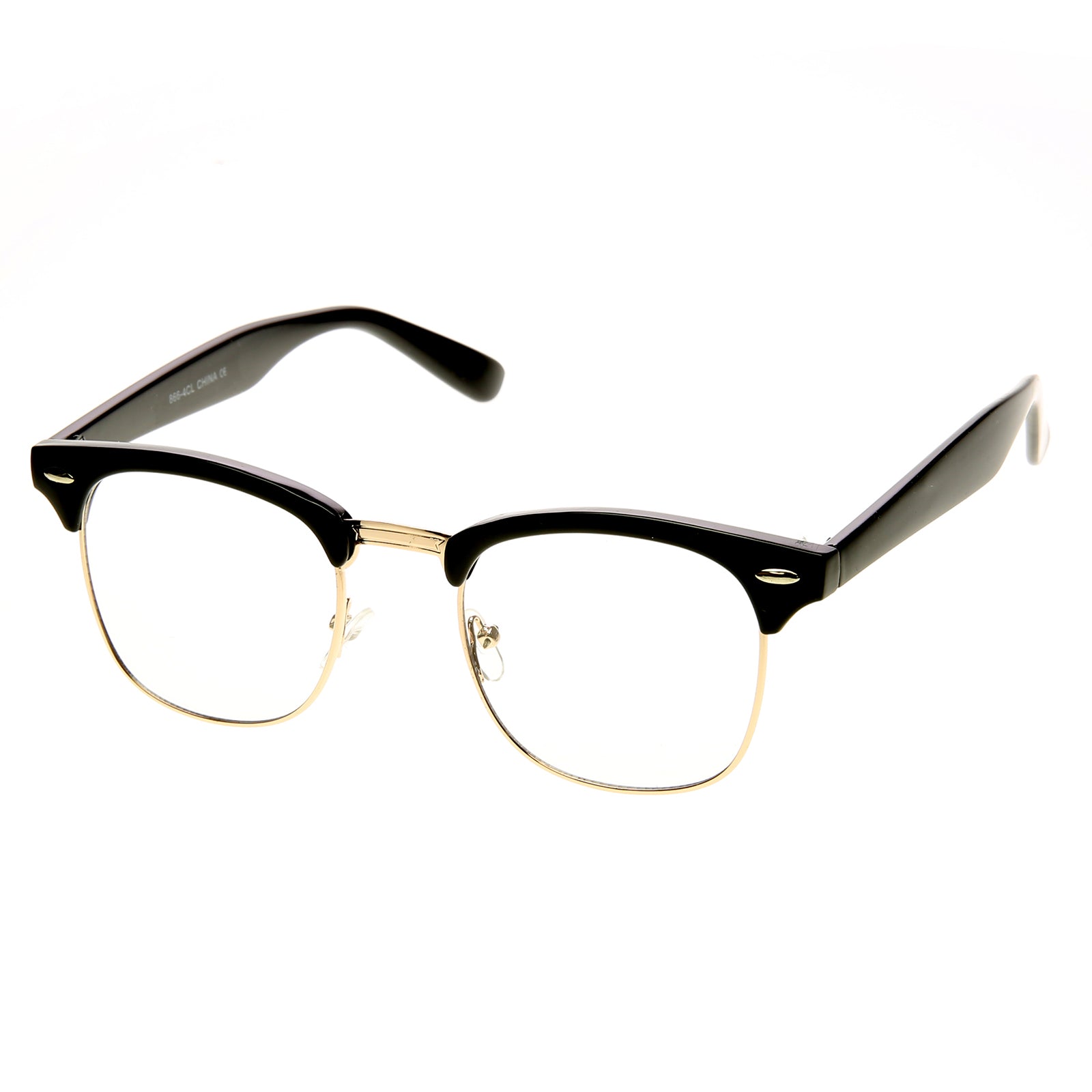 Vintage Inspired Classic Horn Rimmed Nerd Horn Rimmed UV400 Clear Lens Glasses