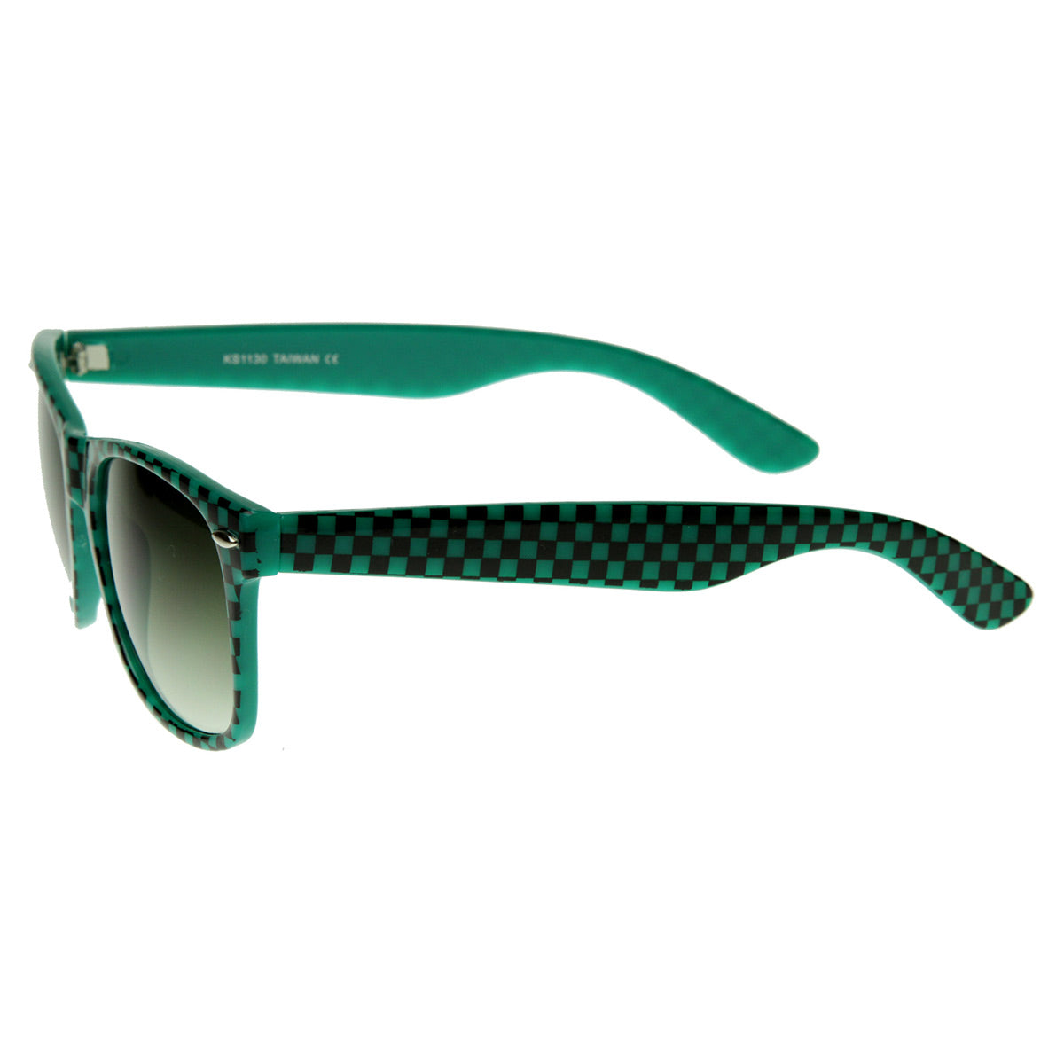 New Retro 80s Color Checkered Print Party Color Horn Rimmed Sunglasses