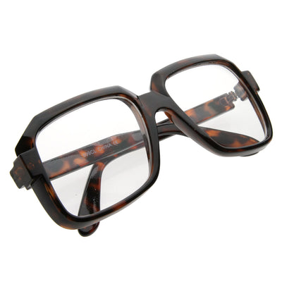 Thick Frame 80s Squared Clear Glasses