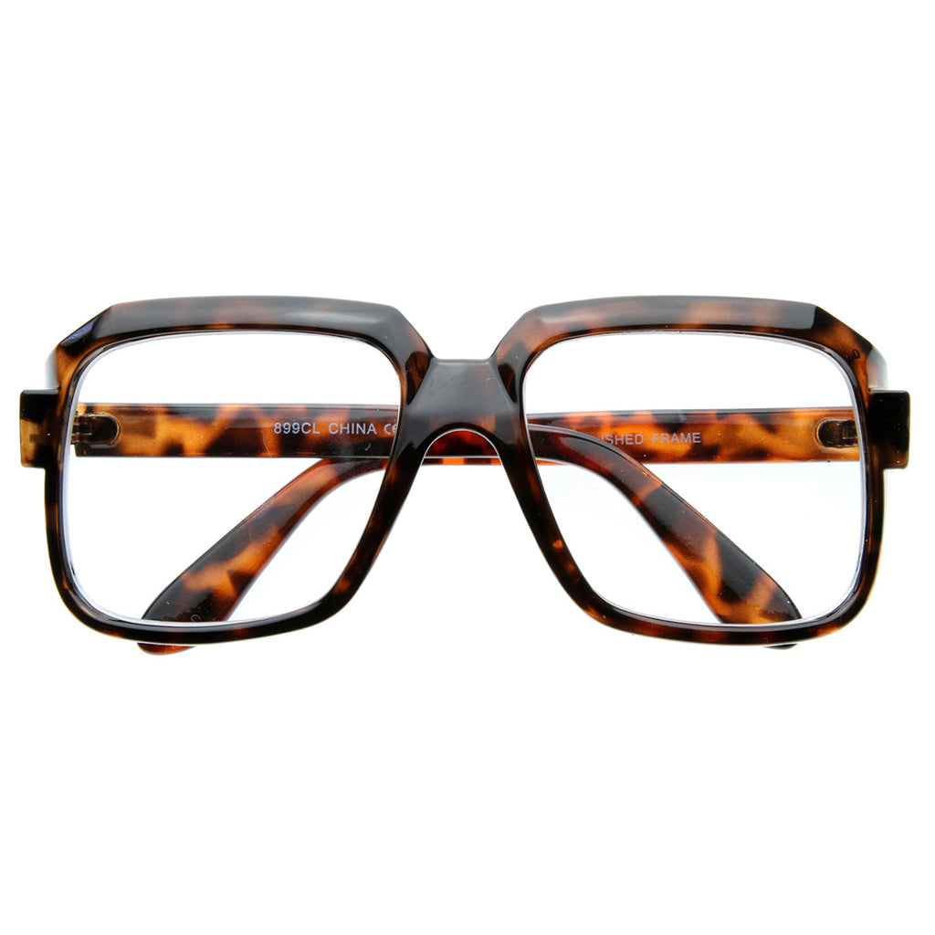 Thick Frame 80s Squared Clear Glasses