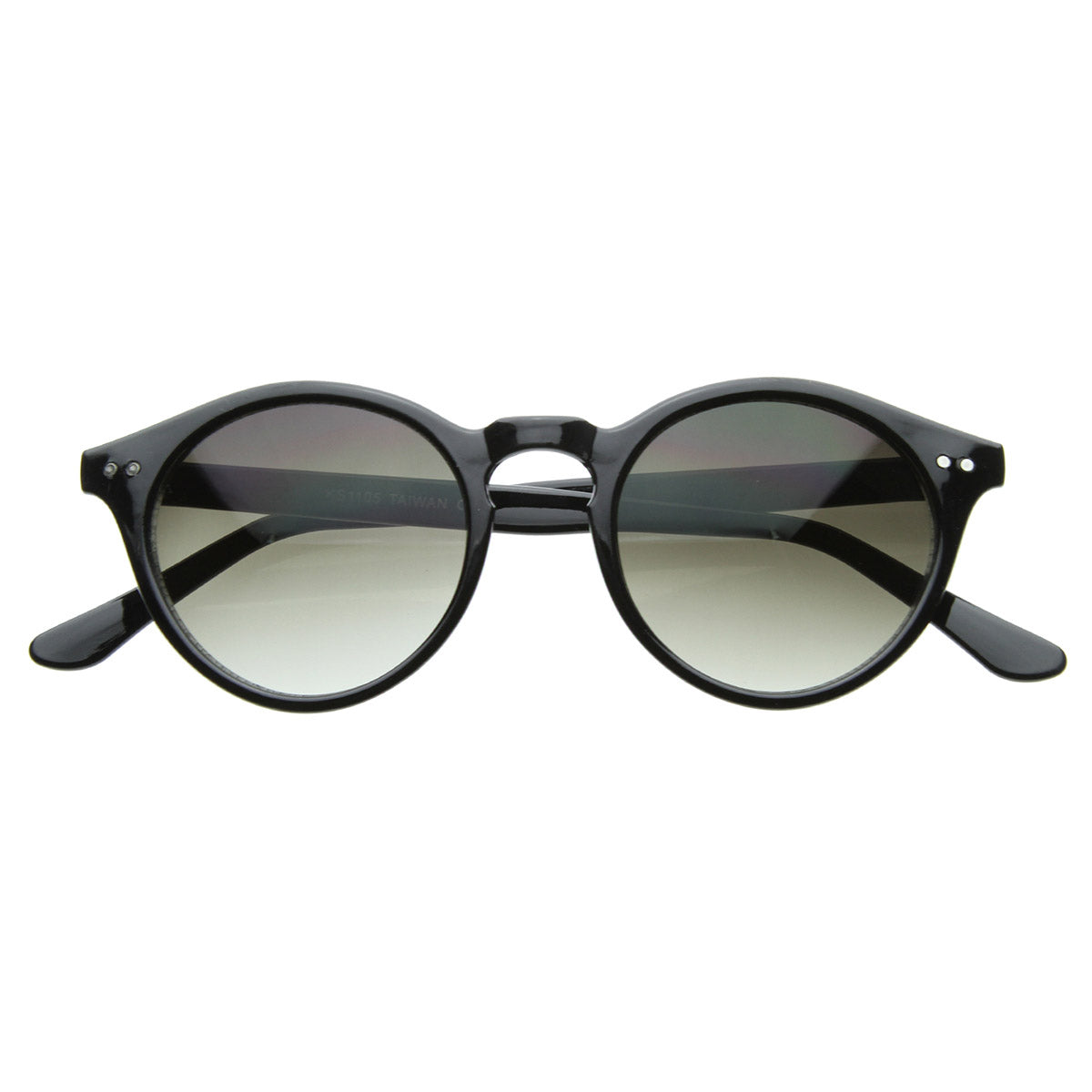 Acetate Polarized Sunglasses UV Protection Retro Round Vintage Style Black Keyhole Bridge Retro-Vintage Round Polarized  main image 3