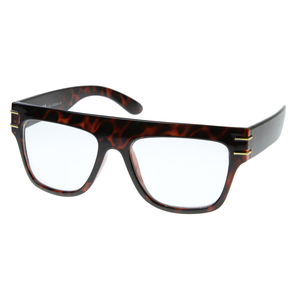 Gafas de lente transparente con montura de cuerno estilo europeo vintage de diseñador