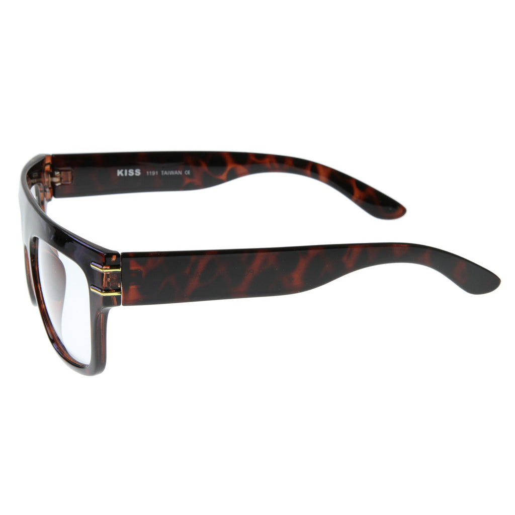 Gafas de lente transparente con montura de cuerno estilo europeo vintage de diseñador