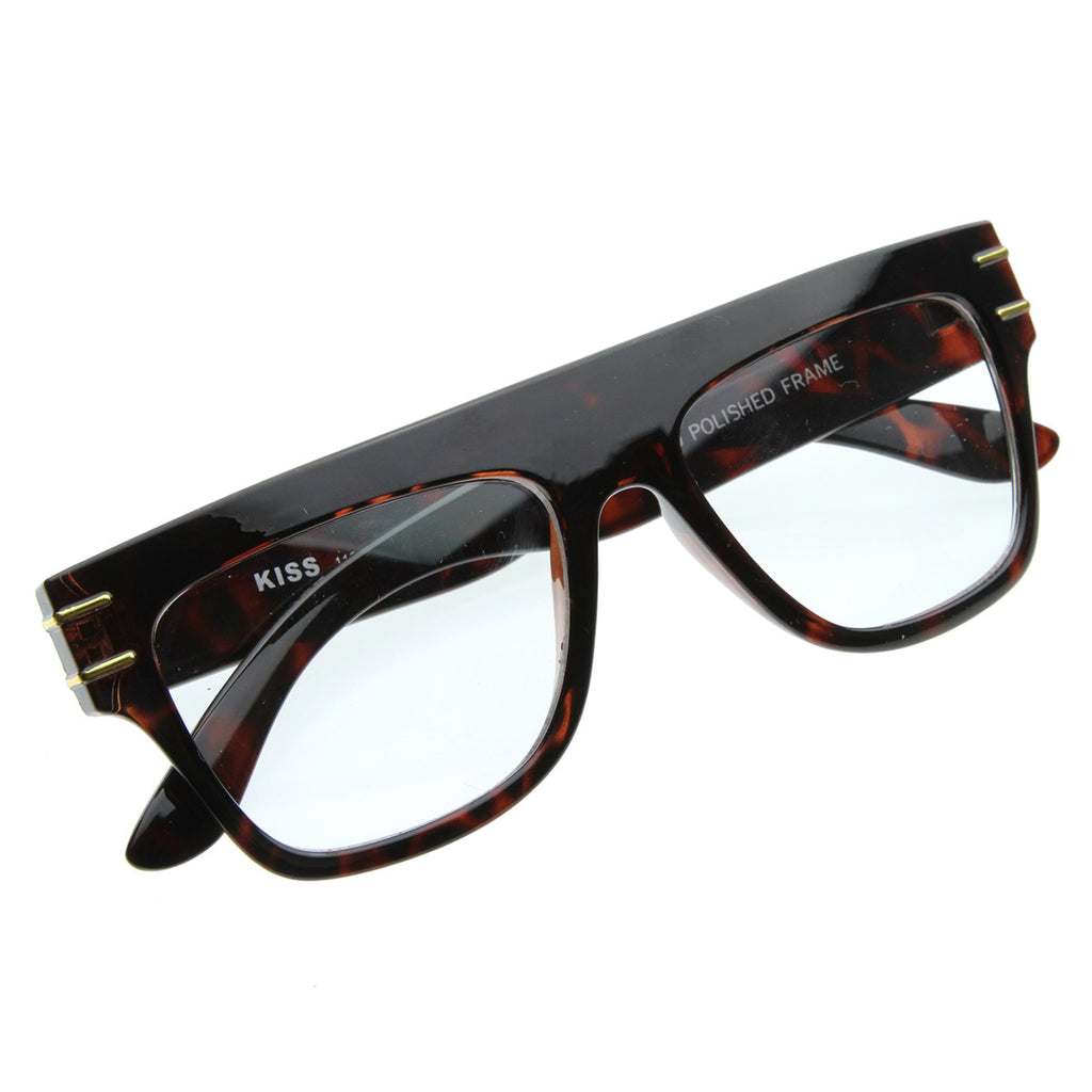 Gafas de lente transparente con montura de cuerno estilo europeo vintage de diseñador