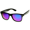 Flat Matte Reflective Flash Mirror Color Lens Large Horn Rimmed Style Sunglasses