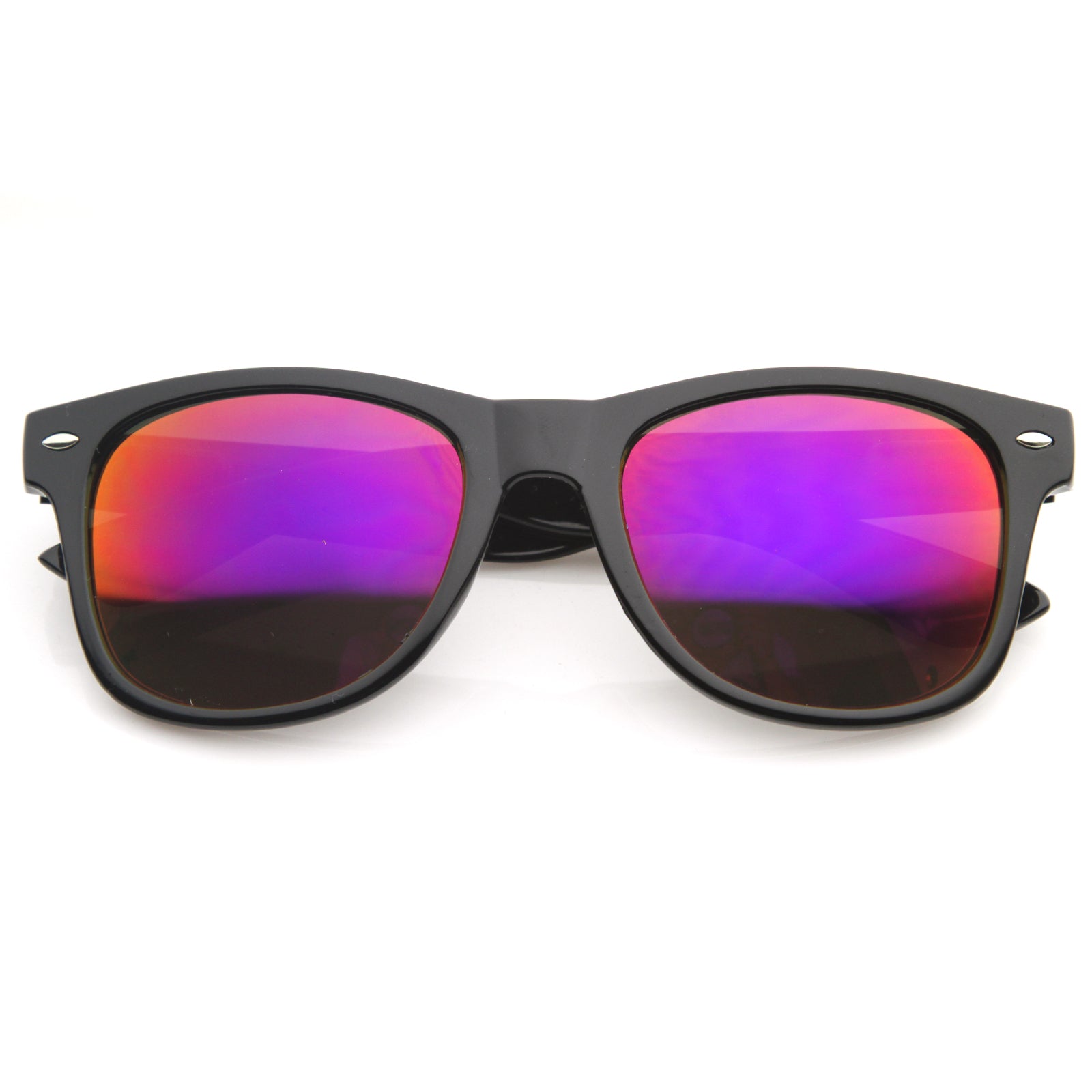 Flat Matte Reflective Flash Mirror Color Lens Large Horn Rimmed Style Sunglasses