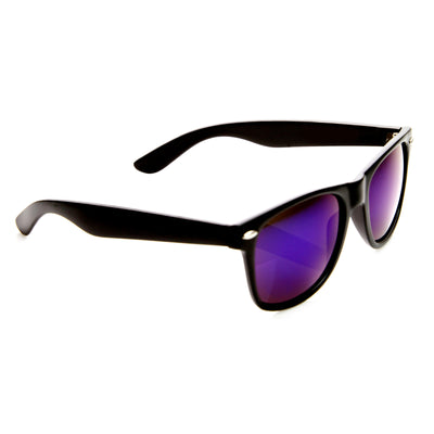Flat Matte Reflective Flash Mirror Color Lens Large Horn Rimmed Style Sunglasses