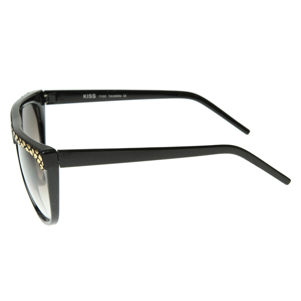Trendy Fashion Urban Flat Top Vintage Shiny Snakeskin Horn Rimmed Sunglasses