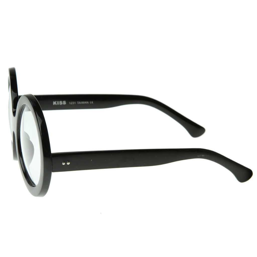 Large Round Oversized  Bold  Womens Fashion Clear Lens Glasses