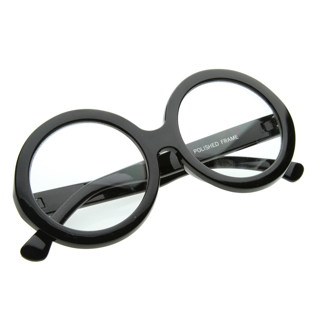 Large Round Oversized  Bold  Womens Fashion Clear Lens Glasses