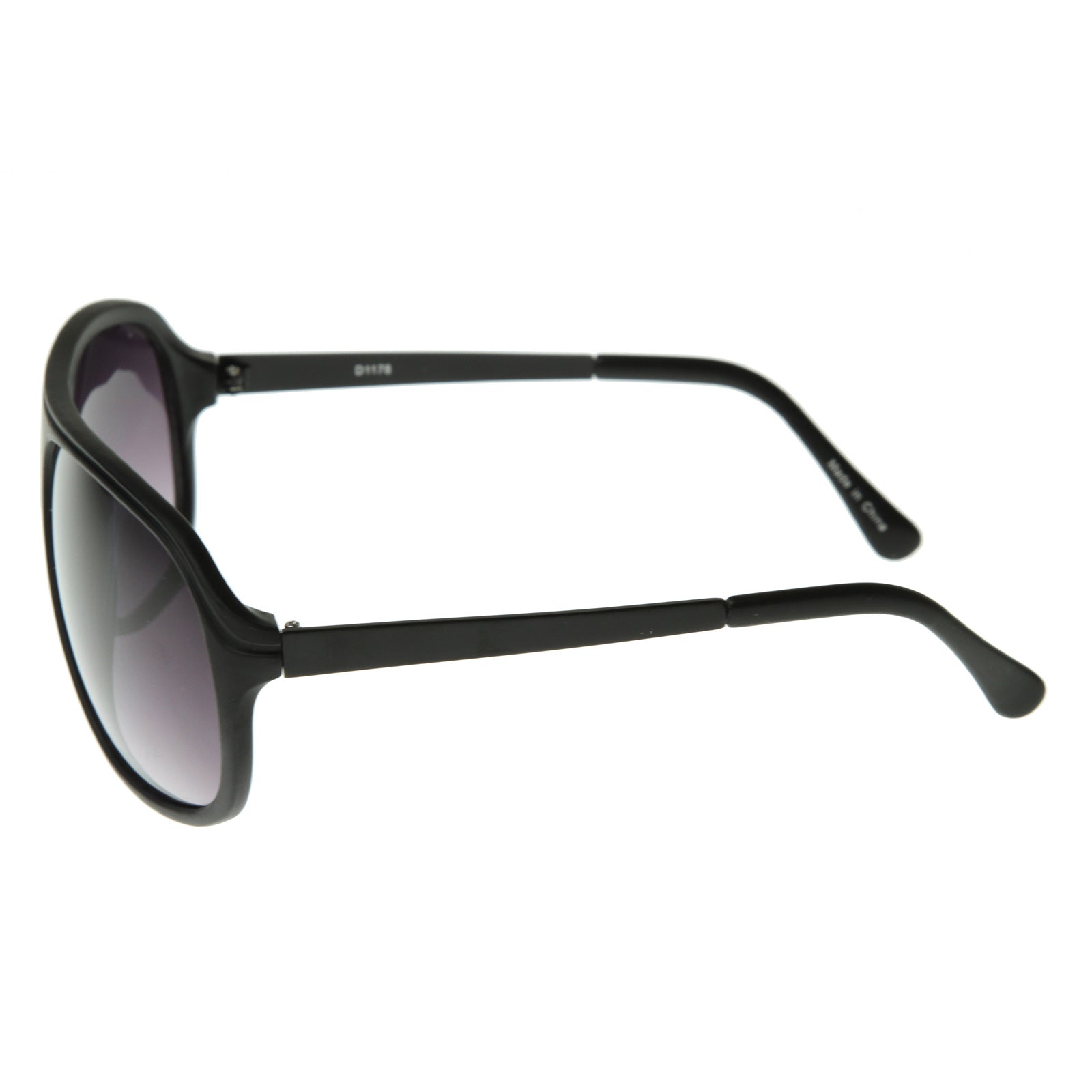 Retro Futuristic Wrap Around Sunglasses for Men Flat Top Matte Black Frame  