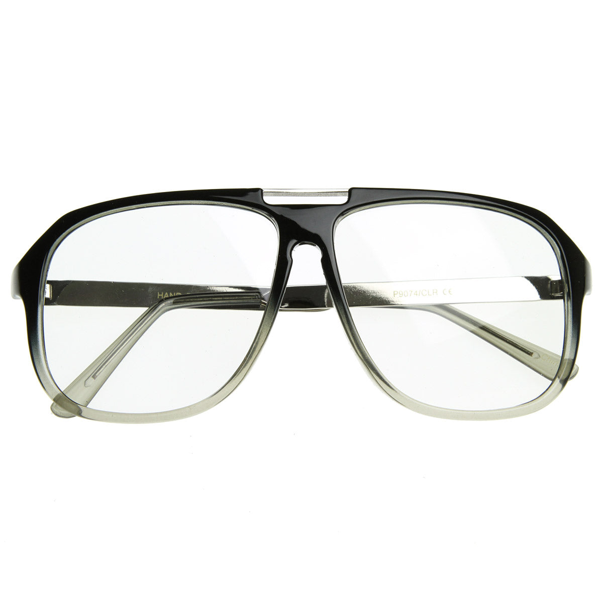 Retro Plastic Square Keyhole Aviators Clear Lens Glasses