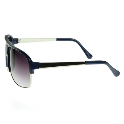 Designer Inspired Half Frame 80s Style Aviator Sunglasses