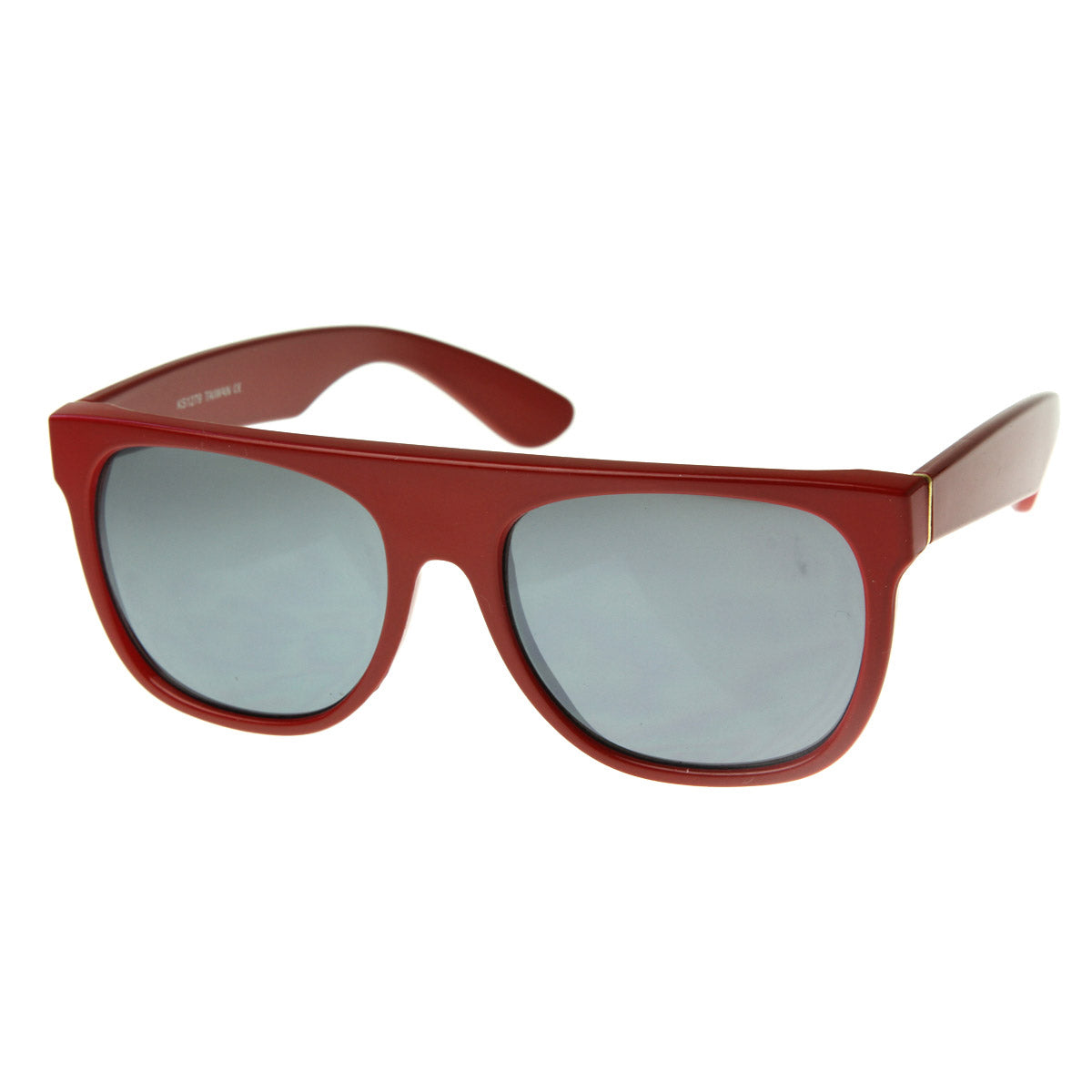 Modern Retro Reflective Mirror Lens Super Flat Top Horn Rimmed Sunglasses