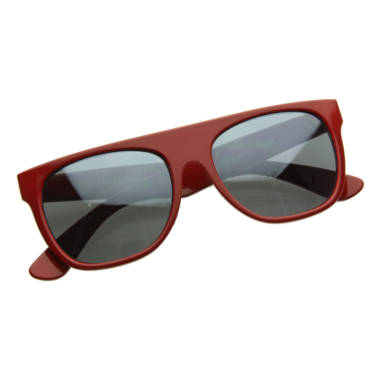 Modern Retro Reflective Mirror Lens Super Flat Top Horn Rimmed Sunglasses