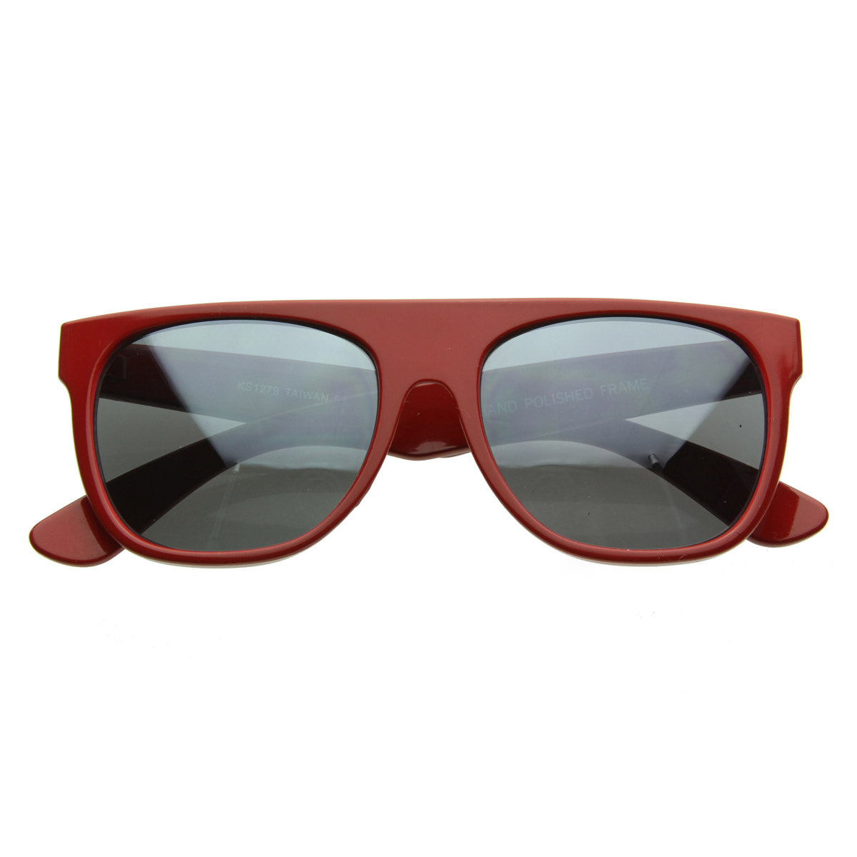 Modern Retro Reflective Mirror Lens Super Flat Top Horn Rimmed Sunglasses