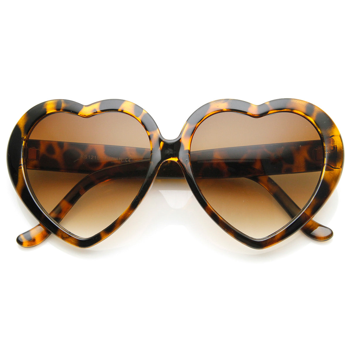 Fun, Oversized Heart Shaped Sunglasses with Metal Details for Women / 88568  Heart Throb